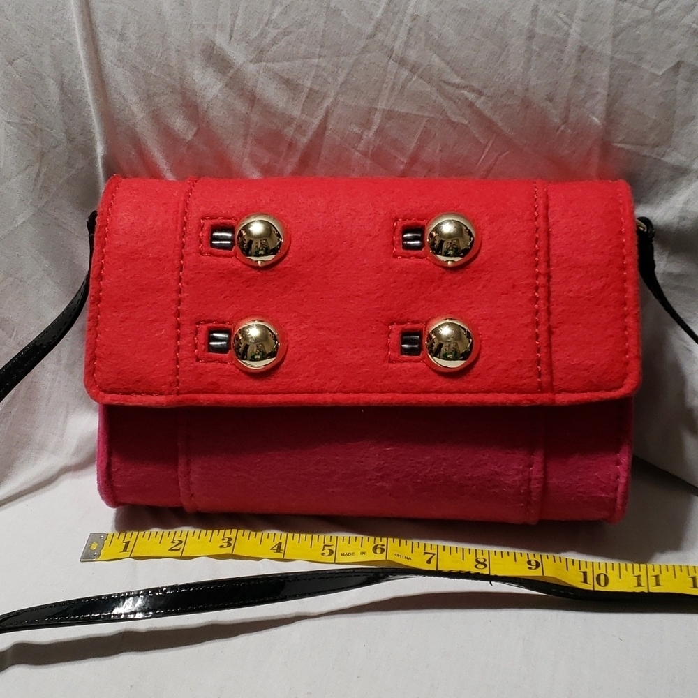 Kate spade pink and red felted crossbody rare